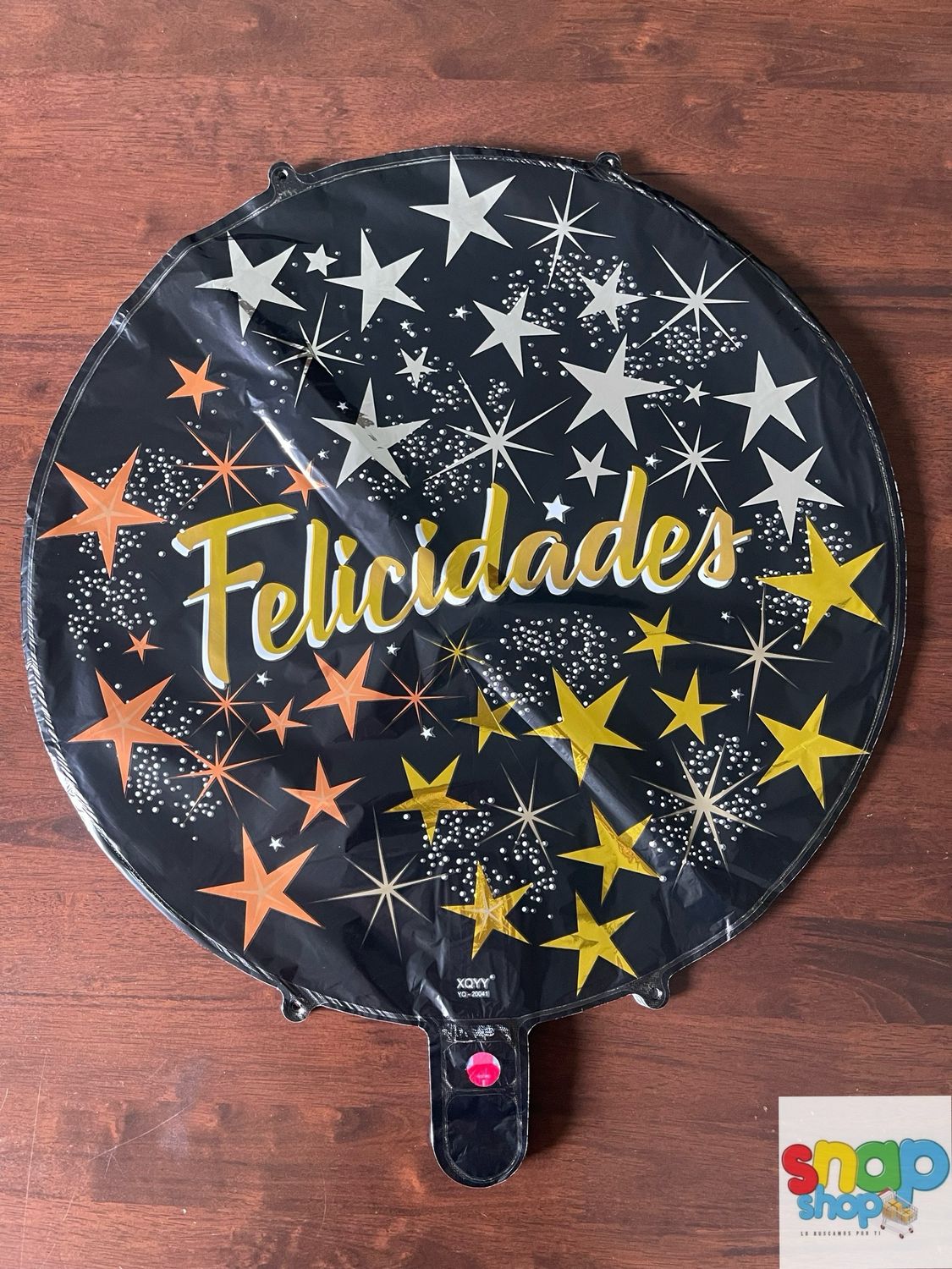 Globo metálico Felicidades negro 18”