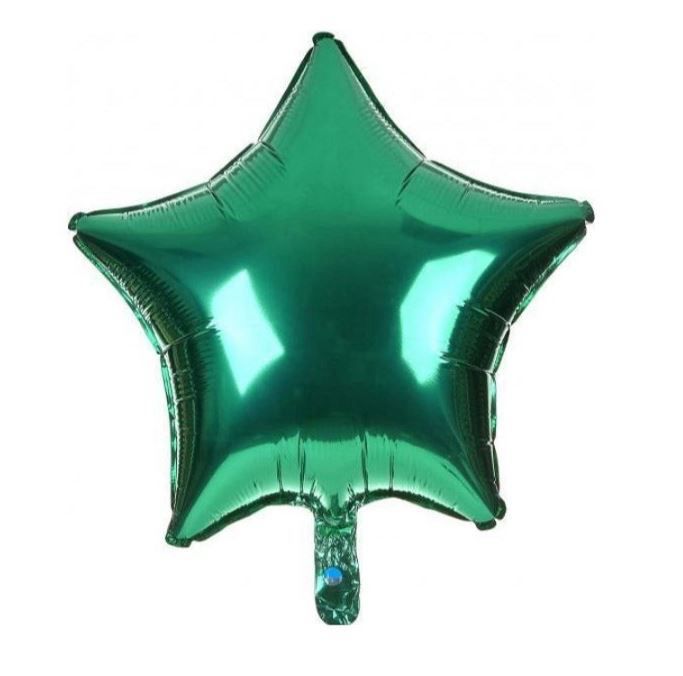 Globo metálico estrella pequeña verde ⭐️ 9”