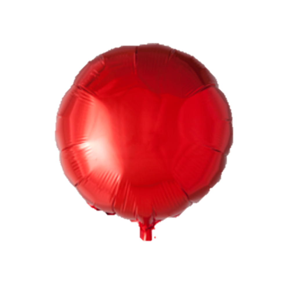 Globo metálico redondo rojo