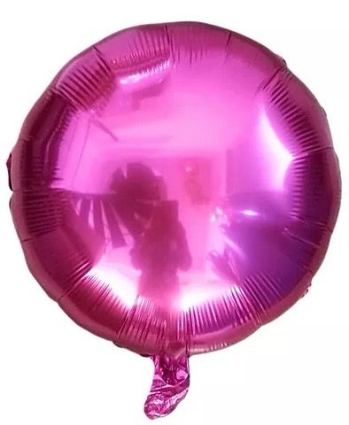 Globo metálico redondo fucsia