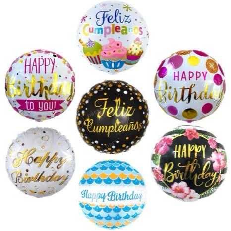 Globos Metálicos Feliz cumpleaños