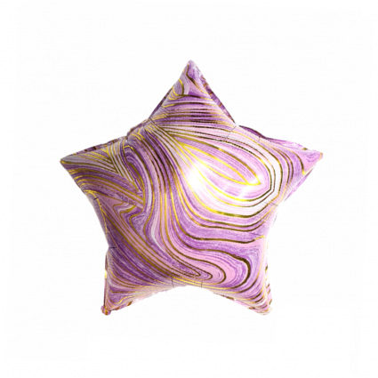 Globo estrella Marmoleado Morado 18”
