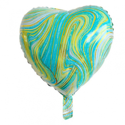 Globo corazón Marmoleado verde