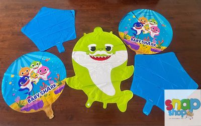 Set 5 globos Baby Shark verde