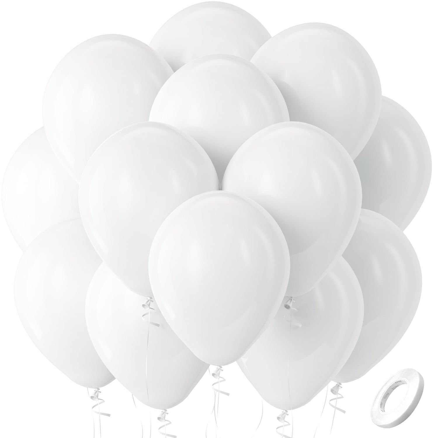 Paquete 24 globos látex Blancos #9