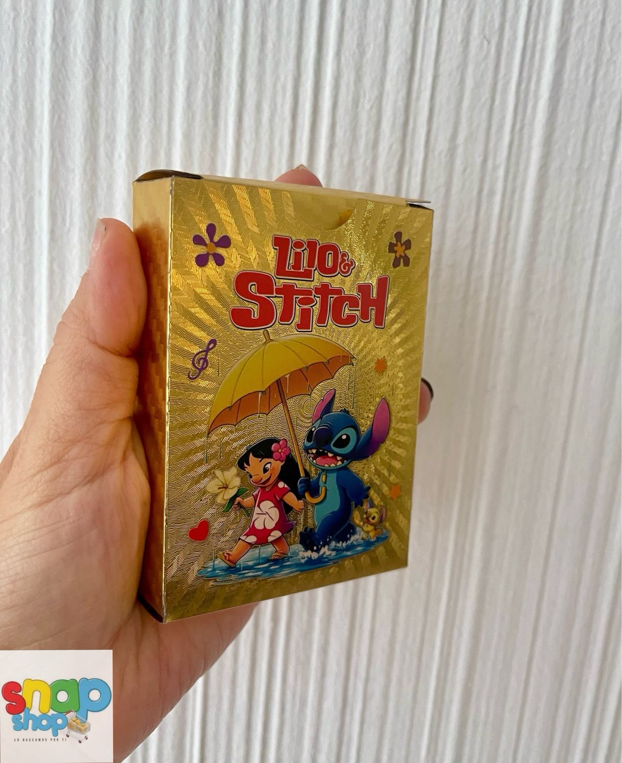 Paquete cartas doradas Stitch