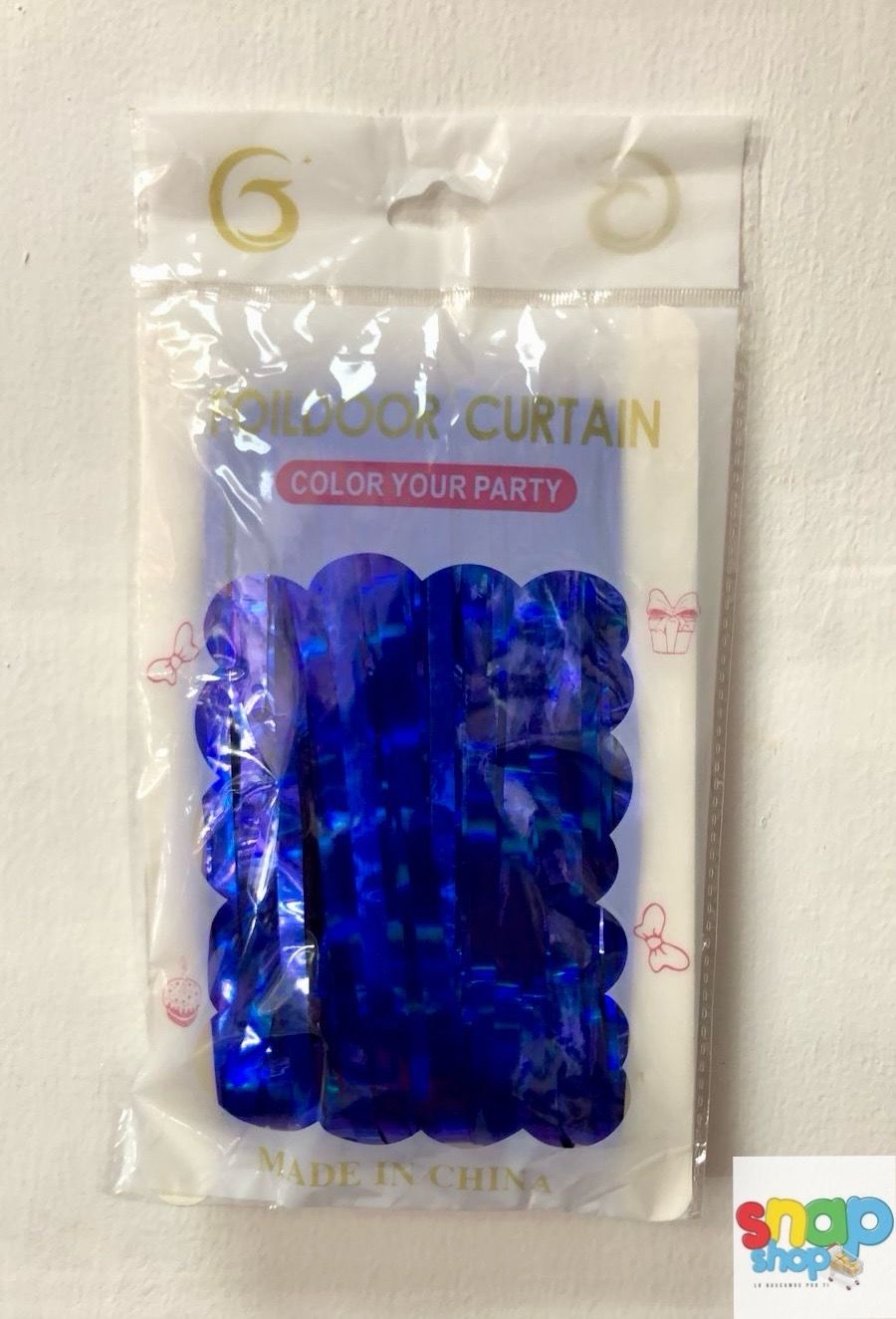 Cortina azul de tiras