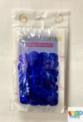 Cortina azul de tiras