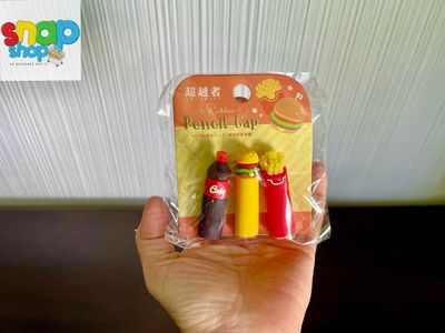 Set de Tapa de lápiz o lapicero ✏️✒️ diseño 🍟🍔🥤