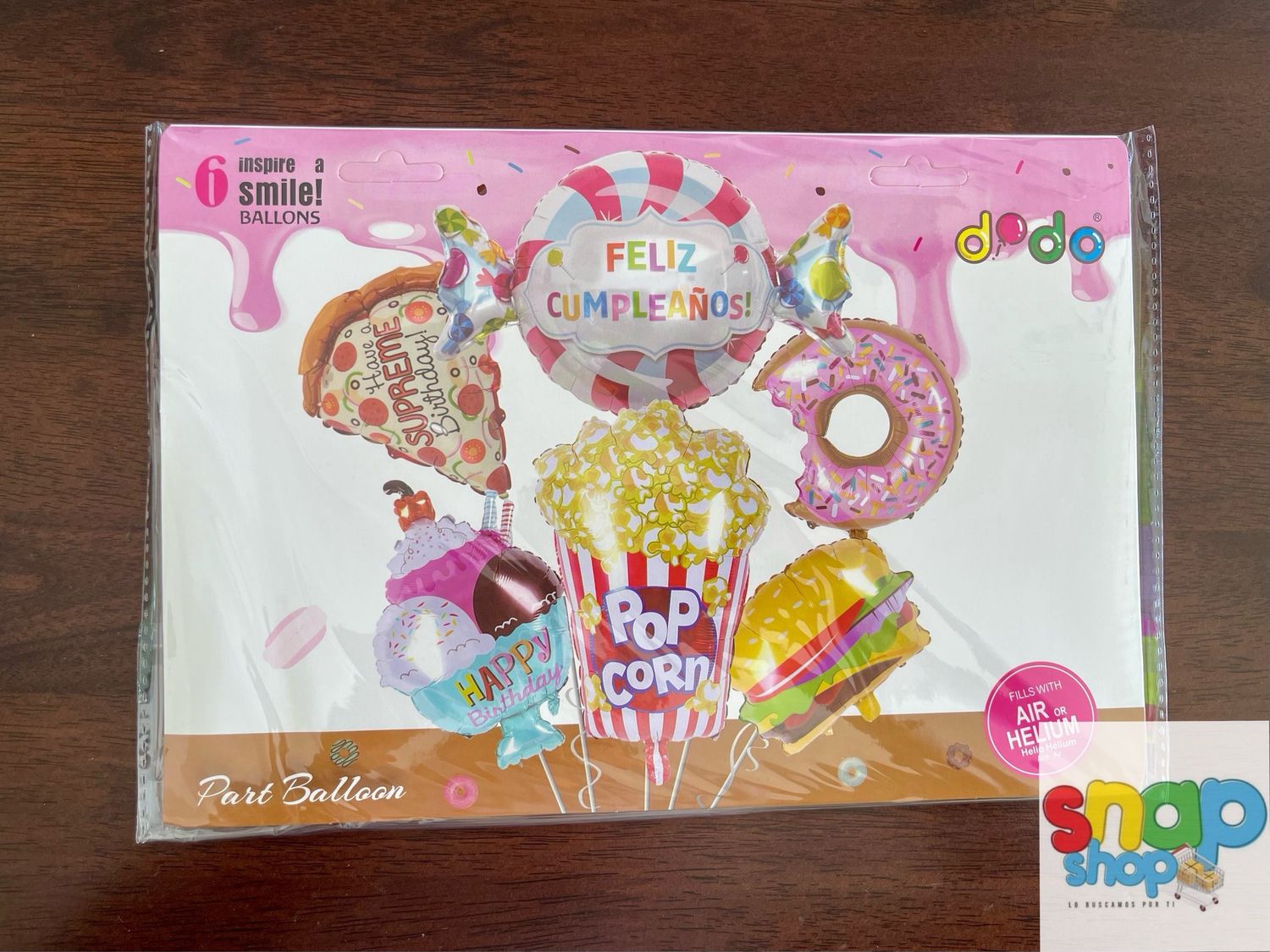 Set de globos postres 🍕 🍩 🍬 🍧🍔