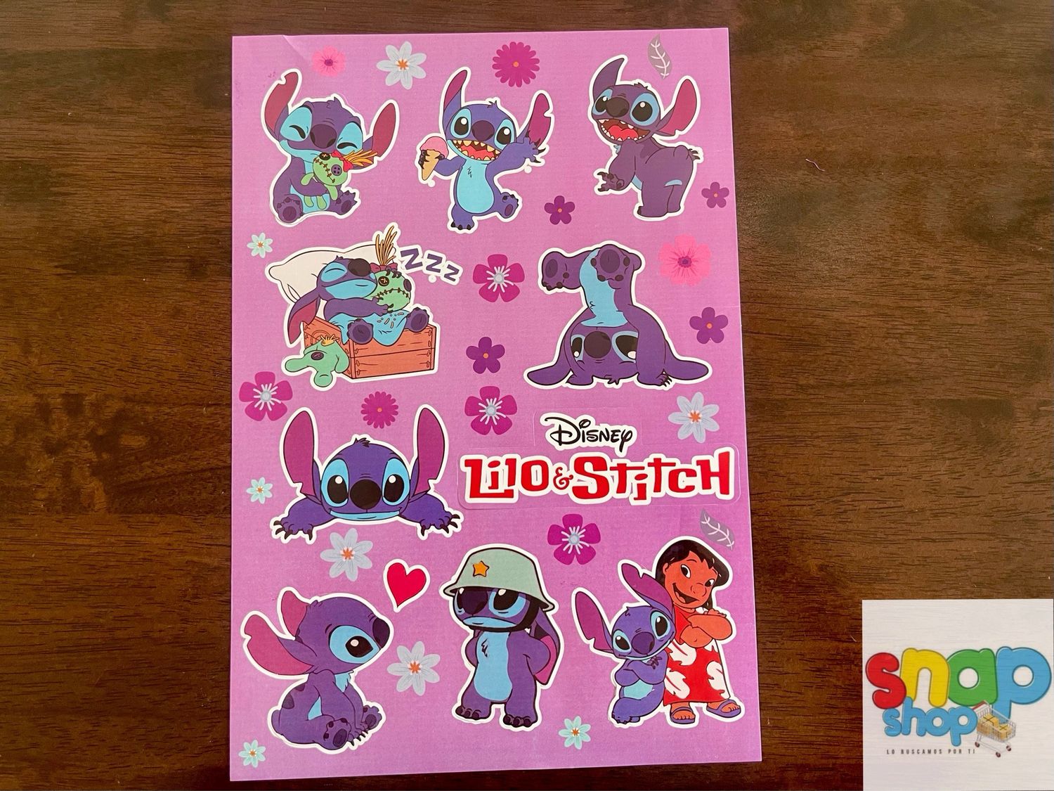 Hoja de stickers Stitch