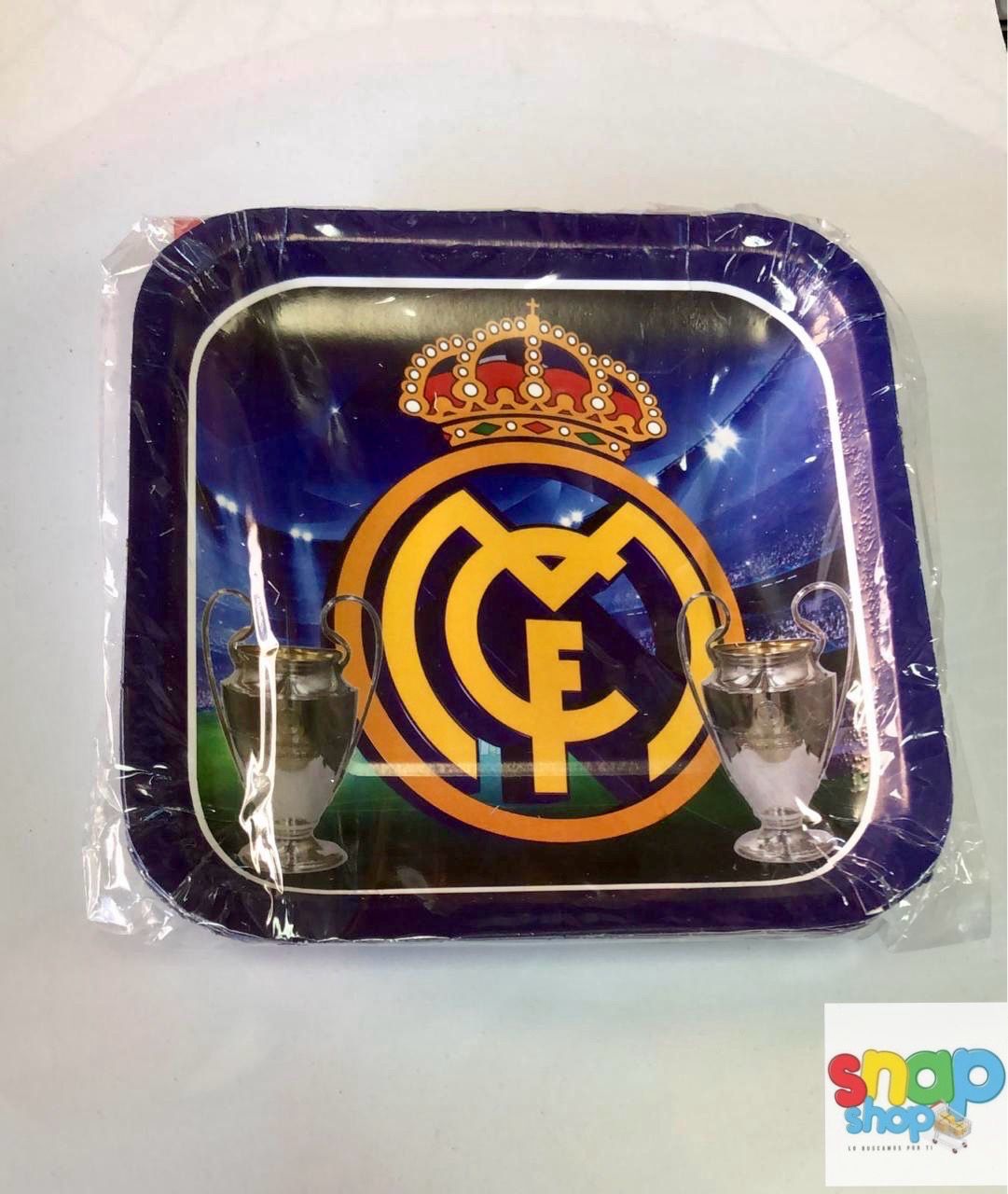 Paquete 10 platos Real Madrid fútbol