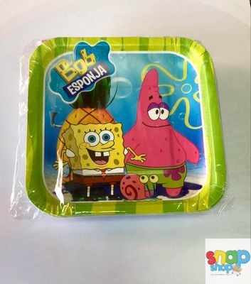 Paquete 10 platos Bob Esponja