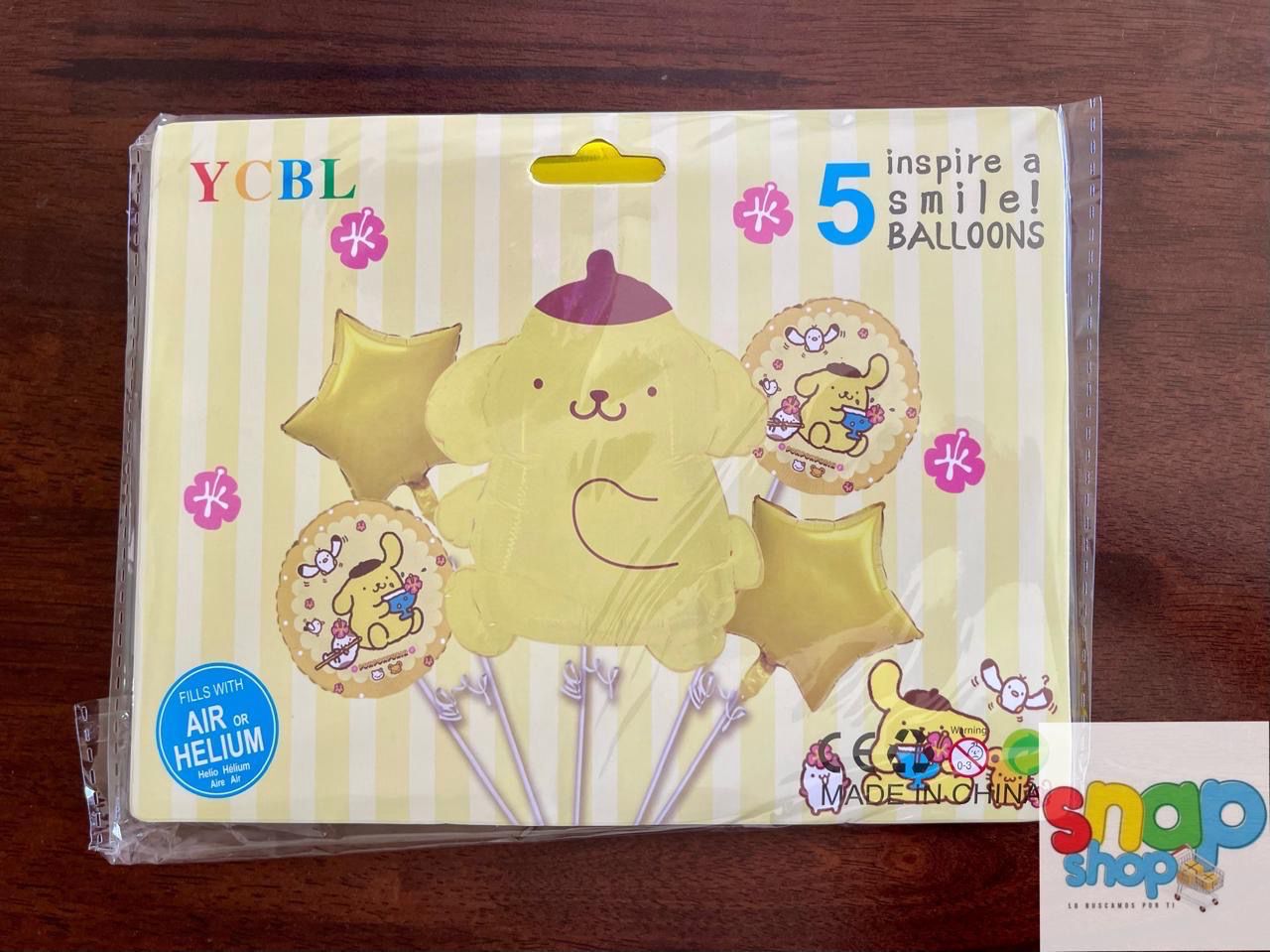 Set de globos Pompurin Sanrio amigos de Kuromi