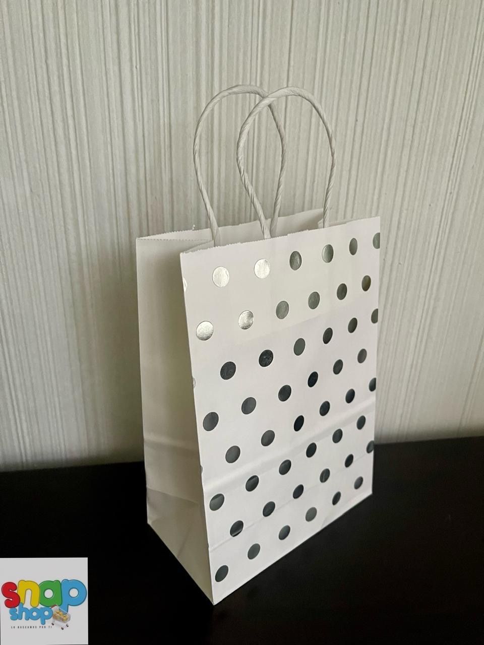 Bolsas para regalo blanca con plateado