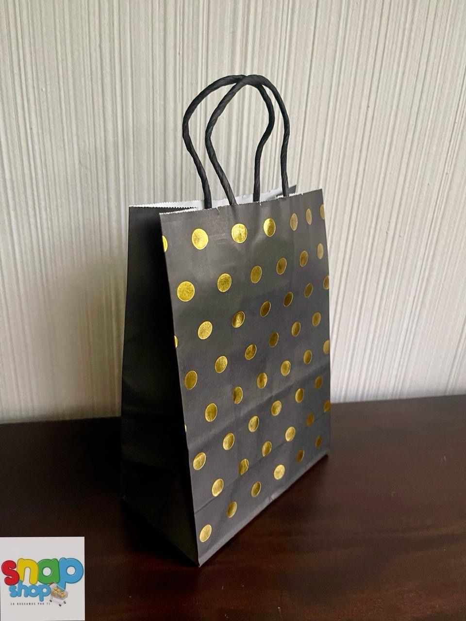 Bolsa para regalo negra con dorado
