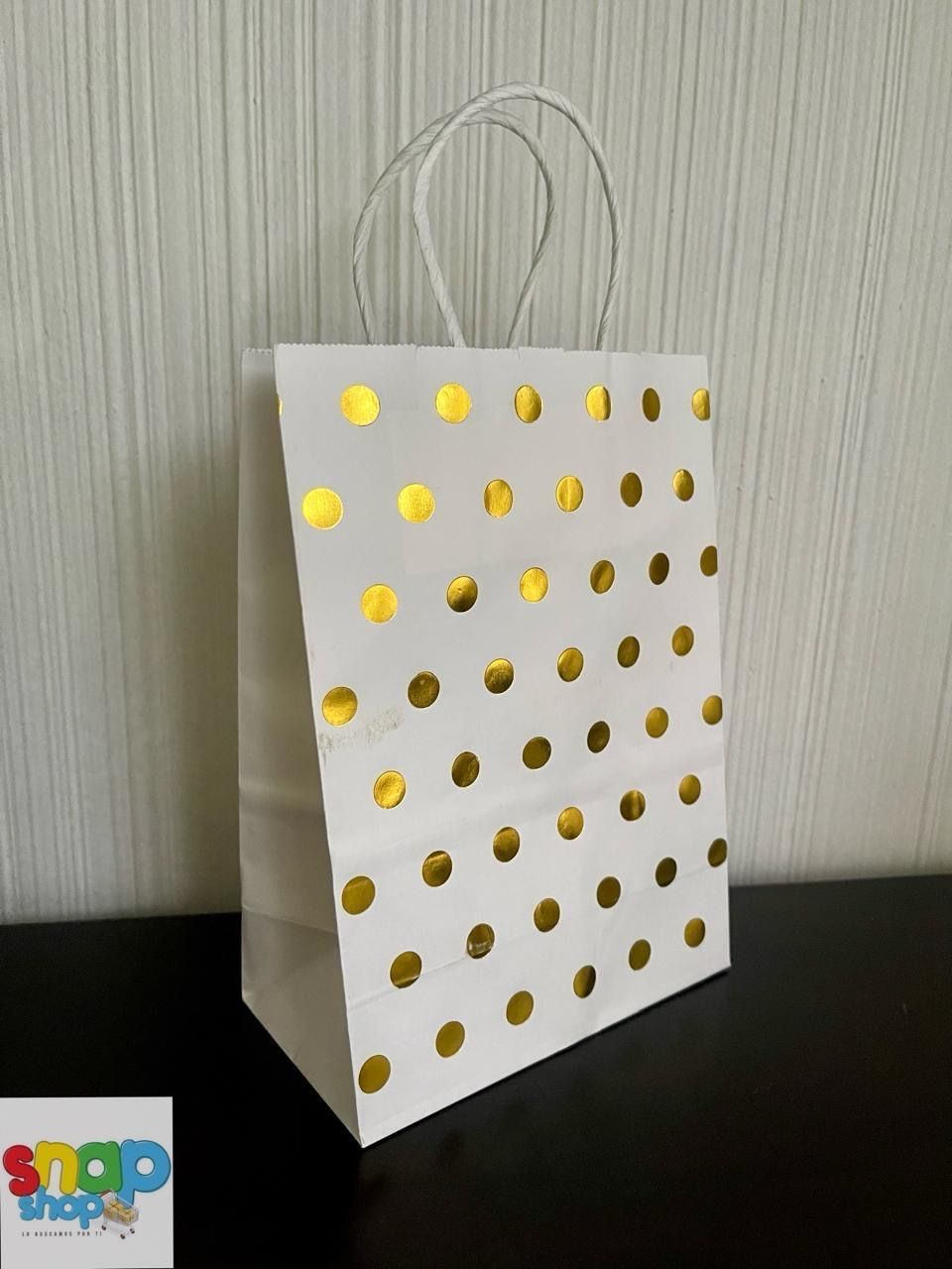 Bolsas para regalos blanca con dorado