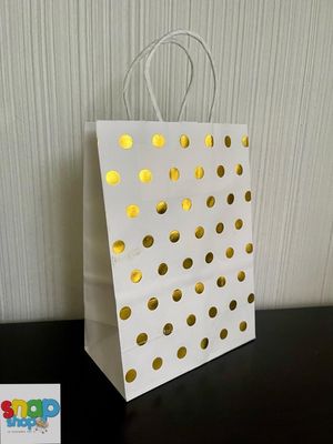 Bolsas para regalos blanca con dorado
