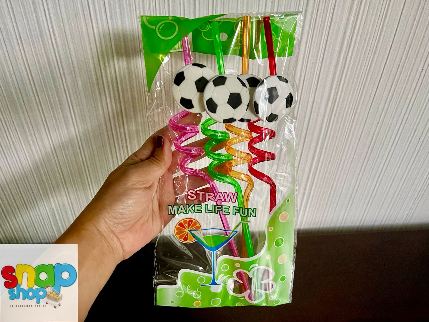 Set 4 pajillas diseño fútbol ⚽️