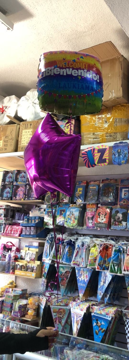 Arreglo de 2 globos metálicos con helio