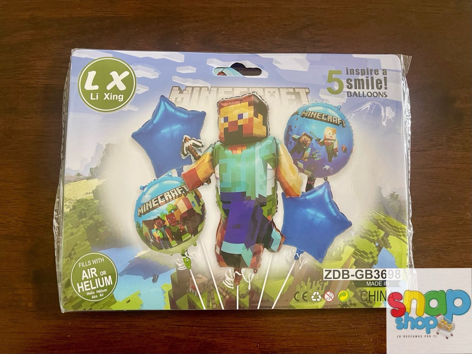 Set de 5 globos Minecraft