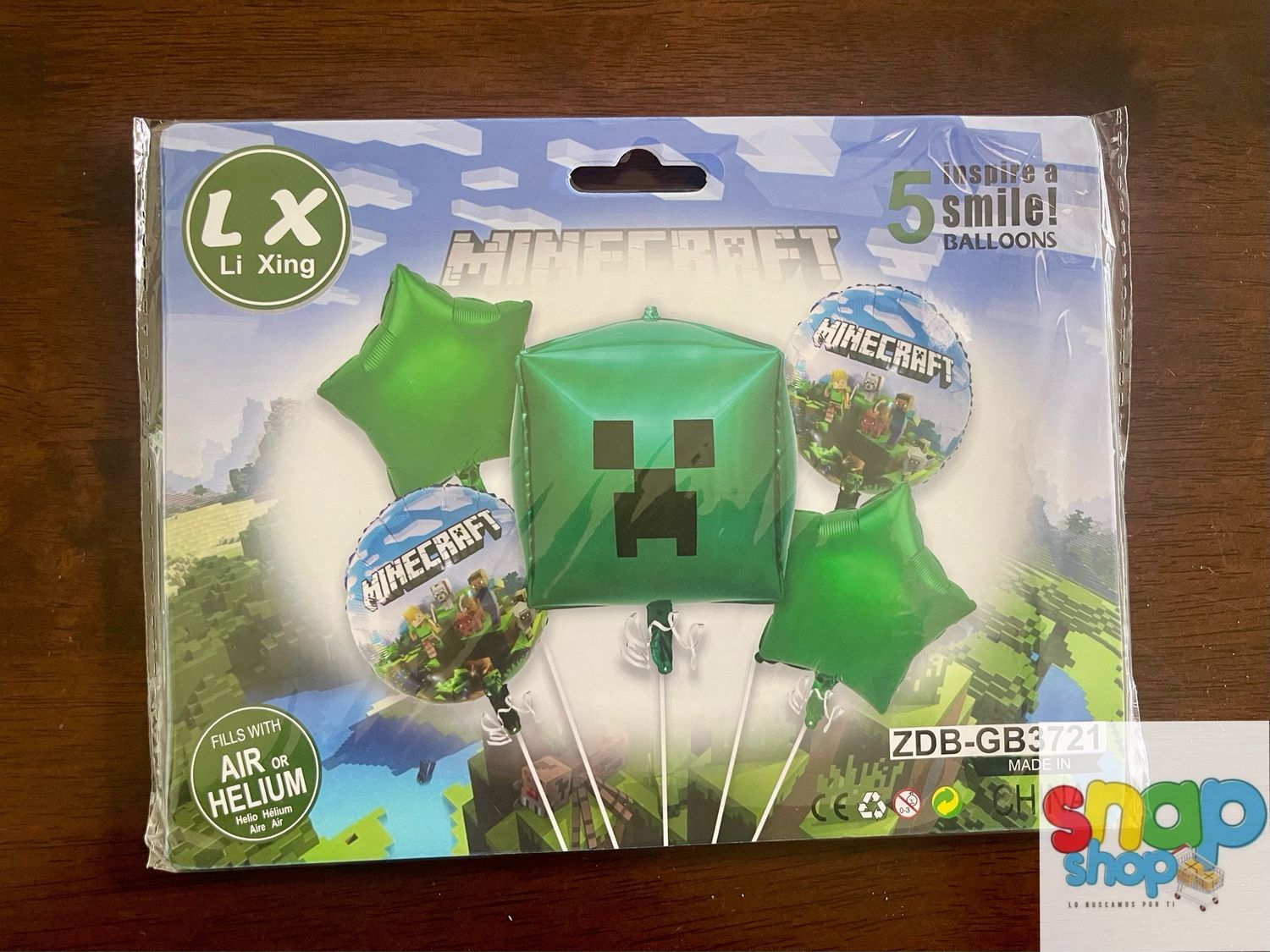 Set de 5 globos Minecraft