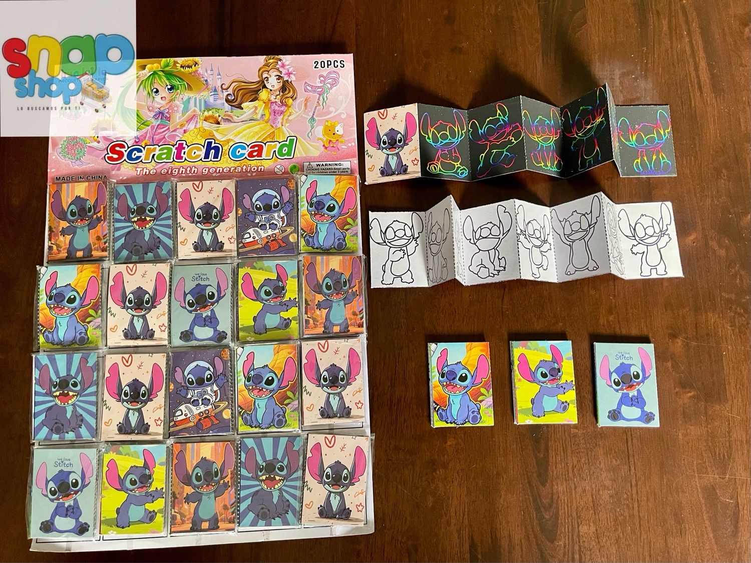 Cartón 20 raspables Stitch