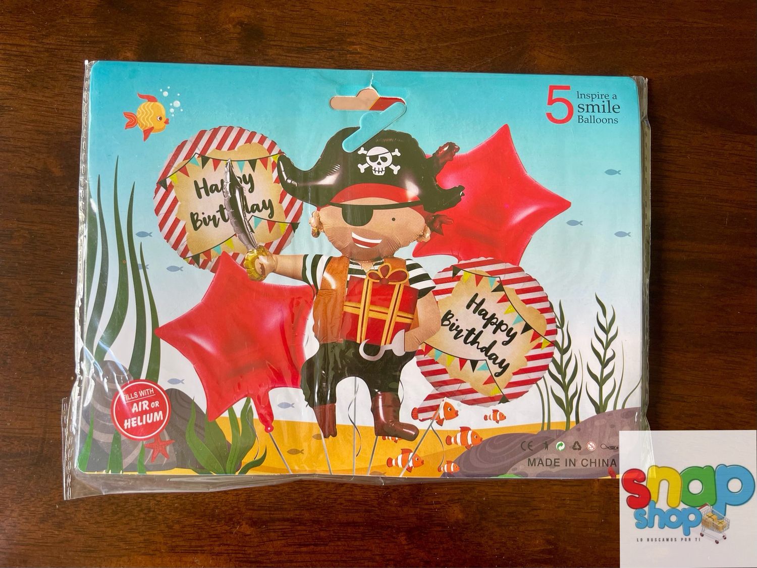 Set de 5 globos Pirata 🏴‍☠️