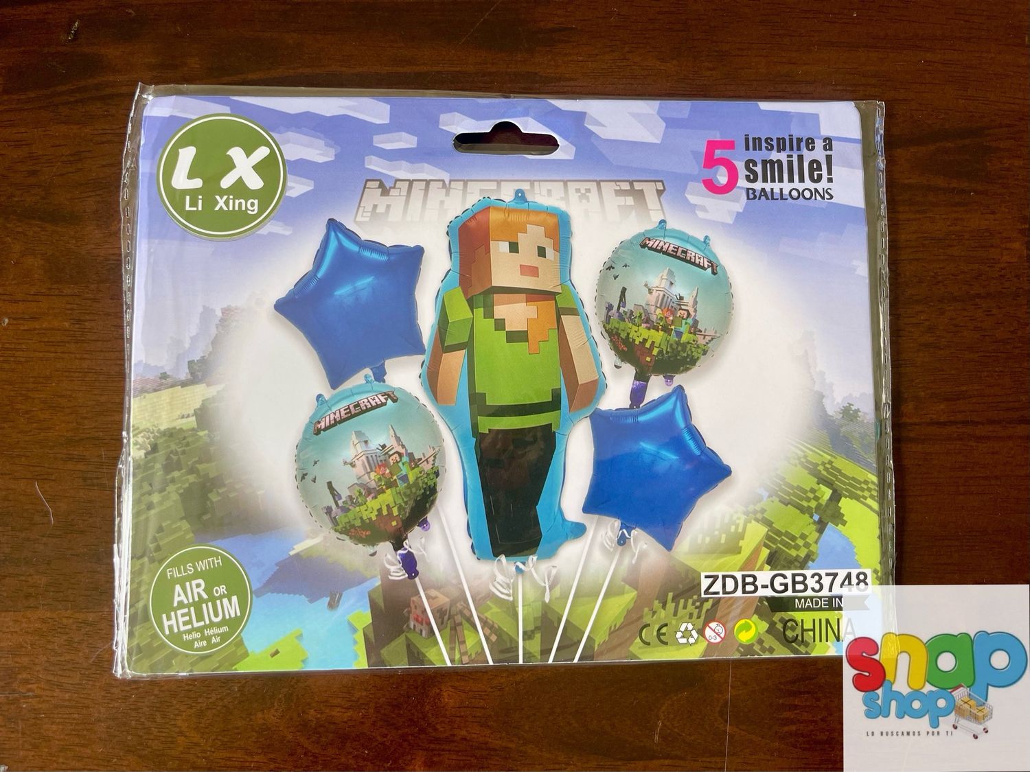 Set de 5 globos Minecraft