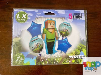 Set de 5 globos Minecraft