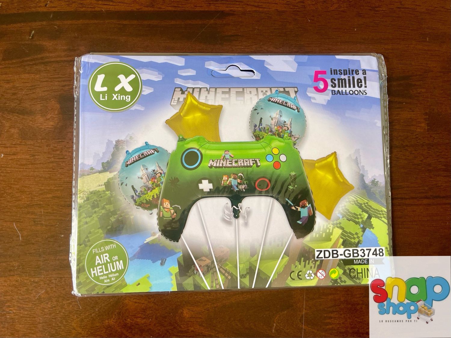 Set de 5 globos Minecraft control