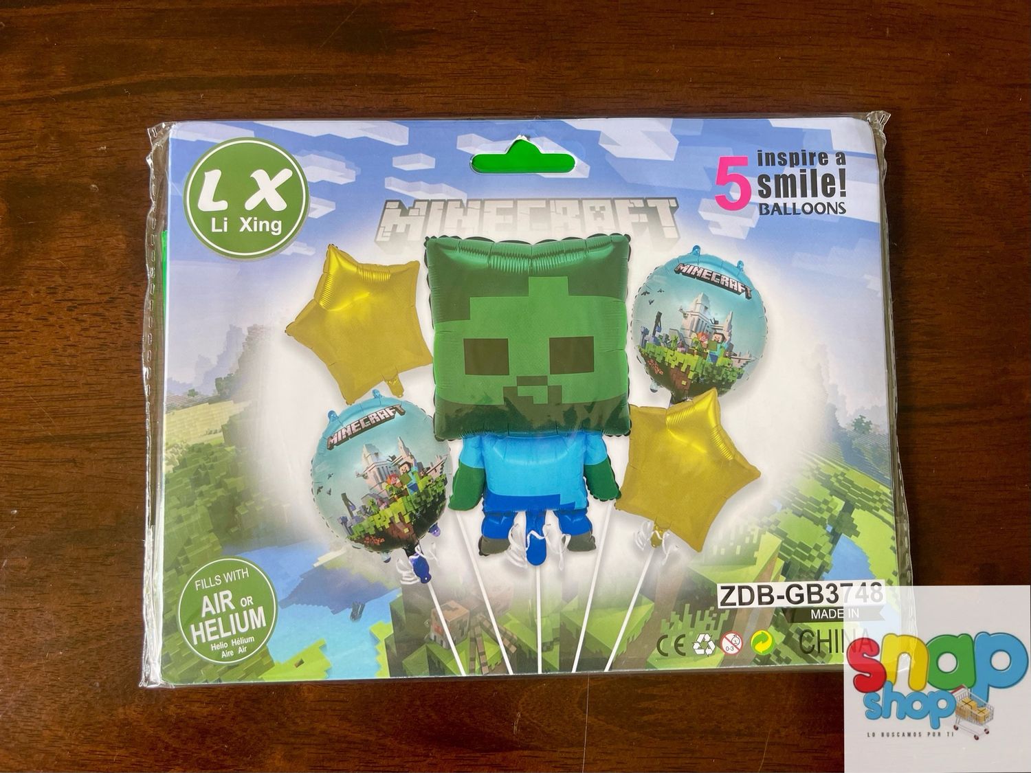 Set de 5 globos Minecraft