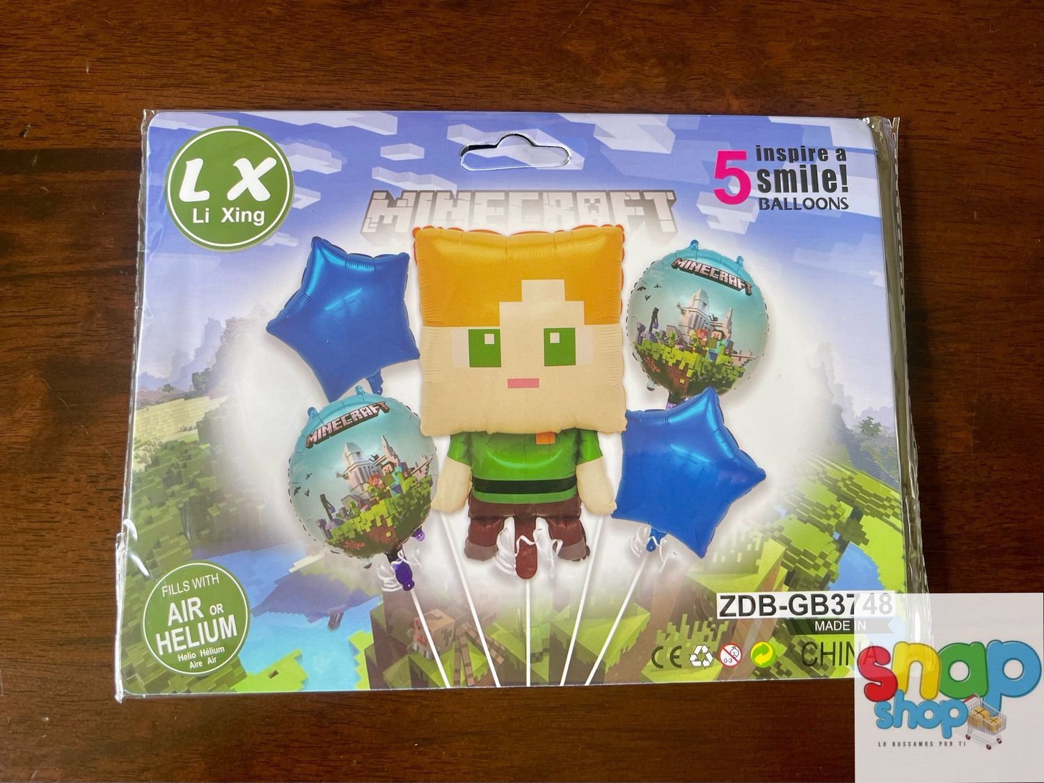 Set de 5 globos Minecraft