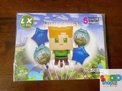 Set de 5 globos Minecraft