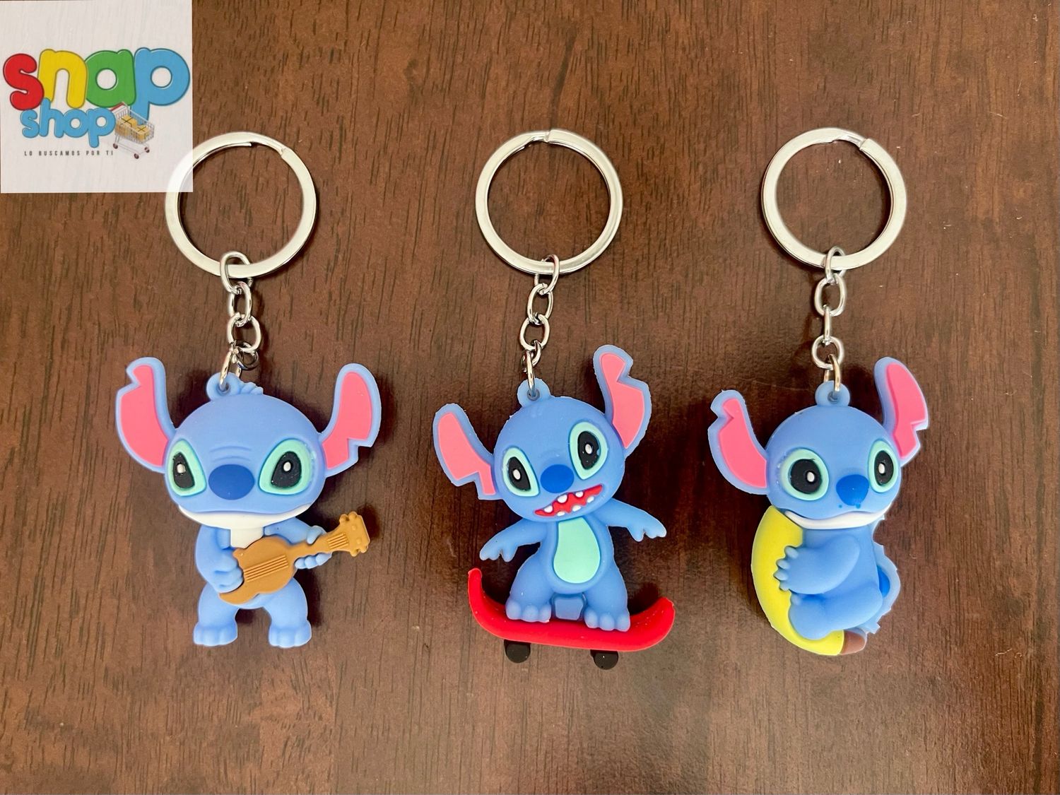 Colección 3 llaveros Stitch