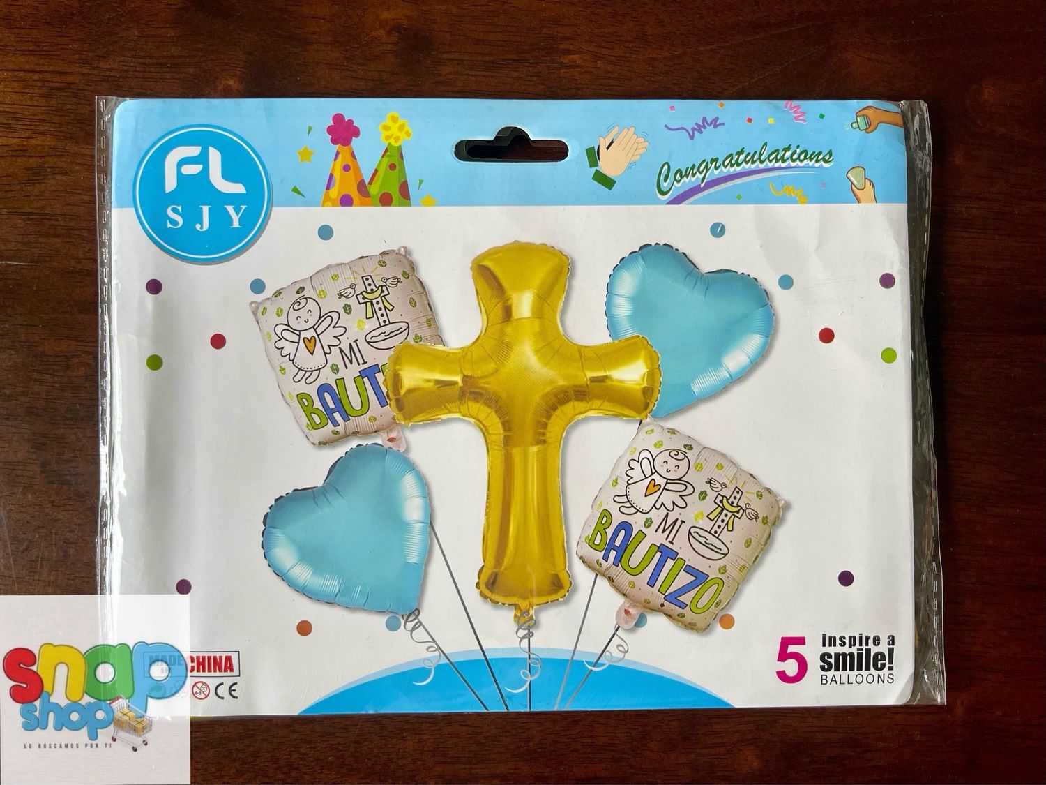 Set de 5 globos bautizo