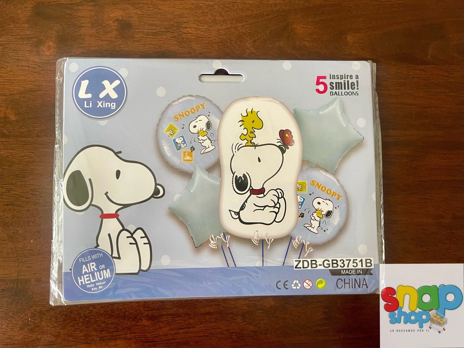 Set de 5 globos Snoopy