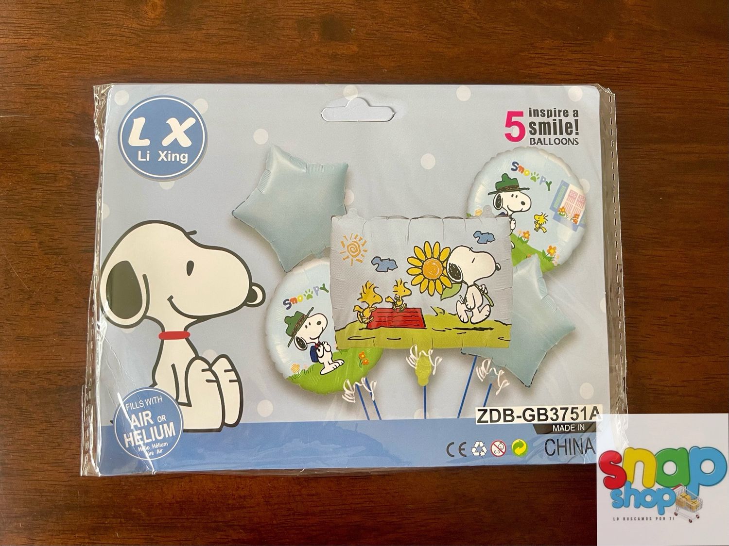 Set de 5 globos Snoopy