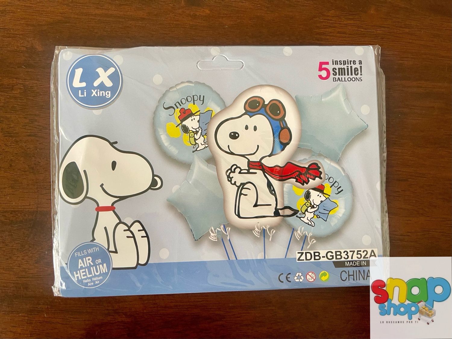 Set de 5 globos Snoopy