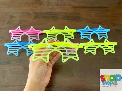 Paquete 12 Lentes estrella plásticos carnaval