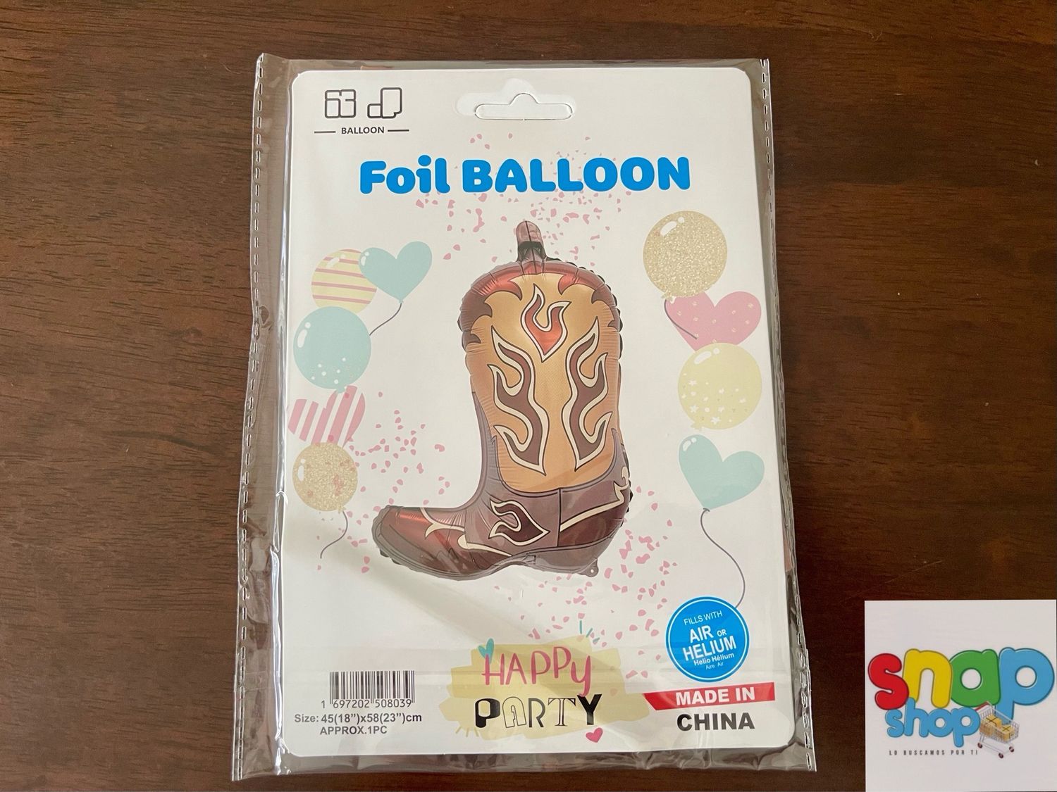 Globo figura bota café👢