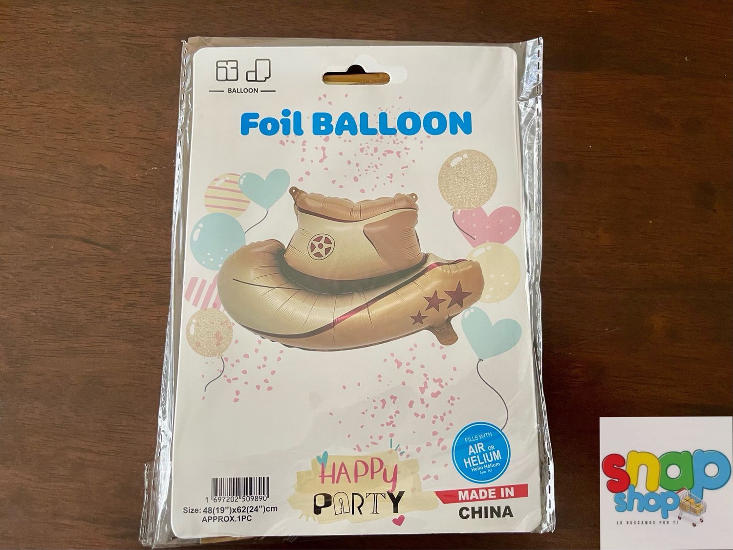 Globo figura sombrero café