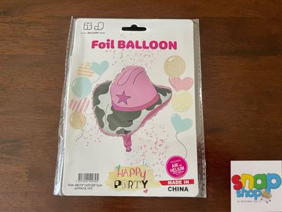 Globo figura sombrero rosa con manchas de vaca