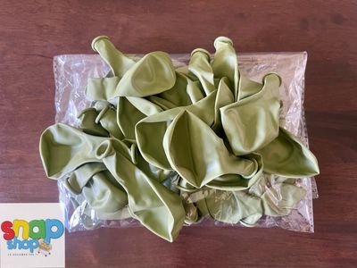 Paquete 24 globos látex verde musgo