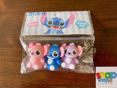 Set 3 borradores y tapa de lápiz ✏️ de Stitch