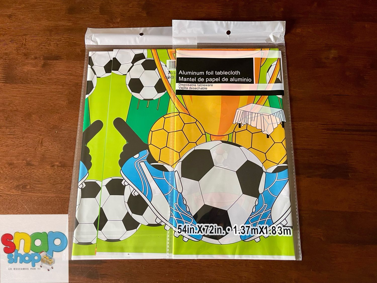 Mantel diseño Fútbol + taco + copa