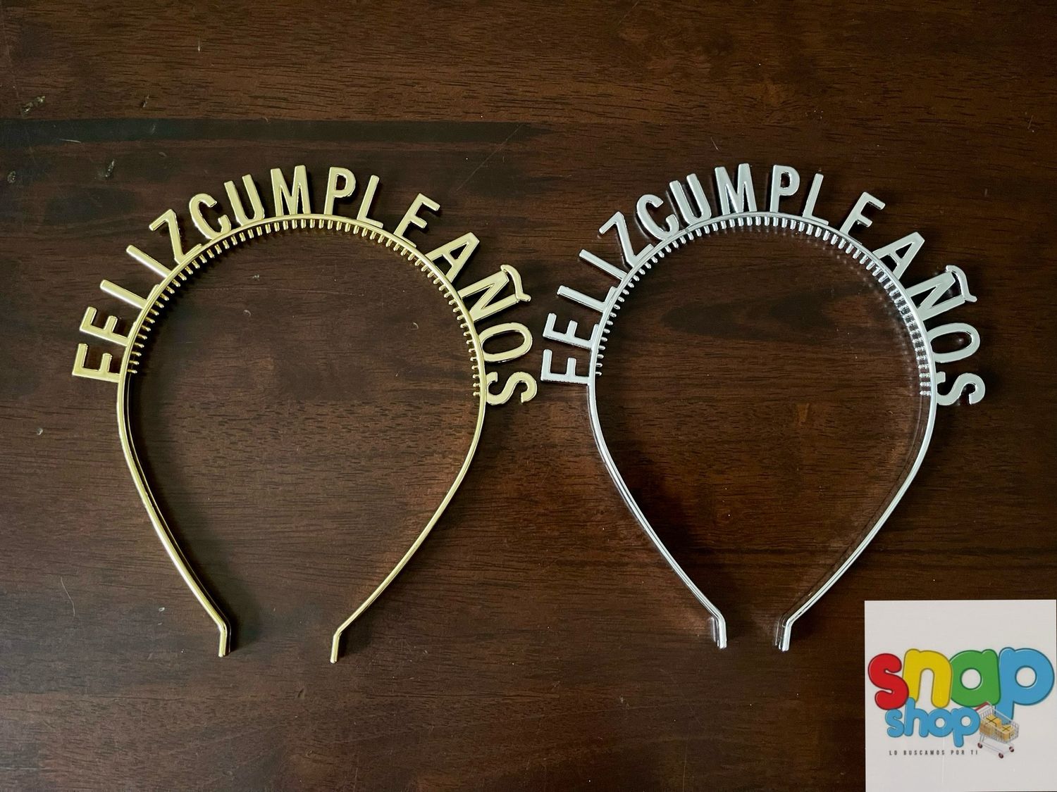 Diadema Feliz Cumpleaños plateada o dorada