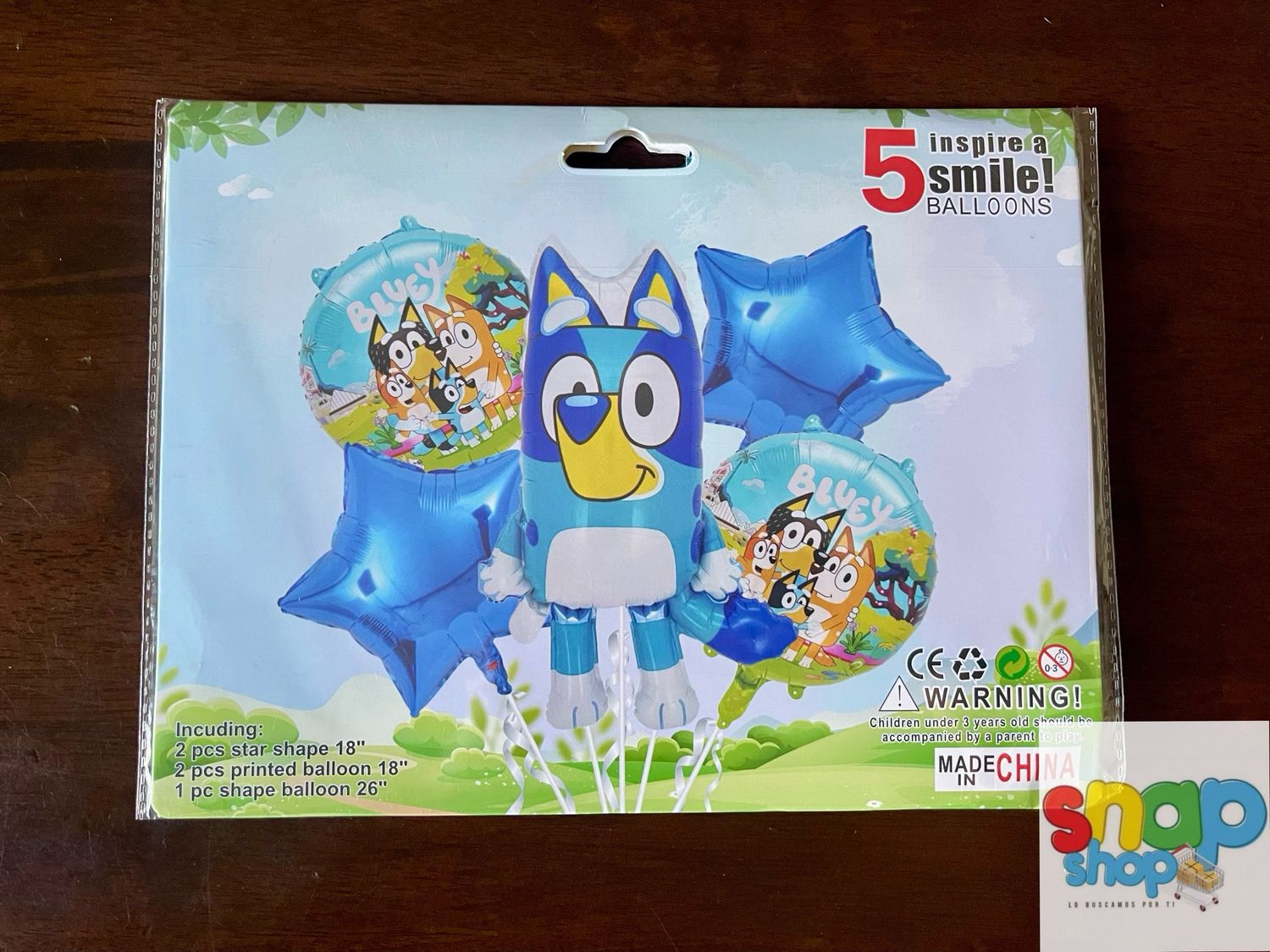 Set de 5 globos Bluey