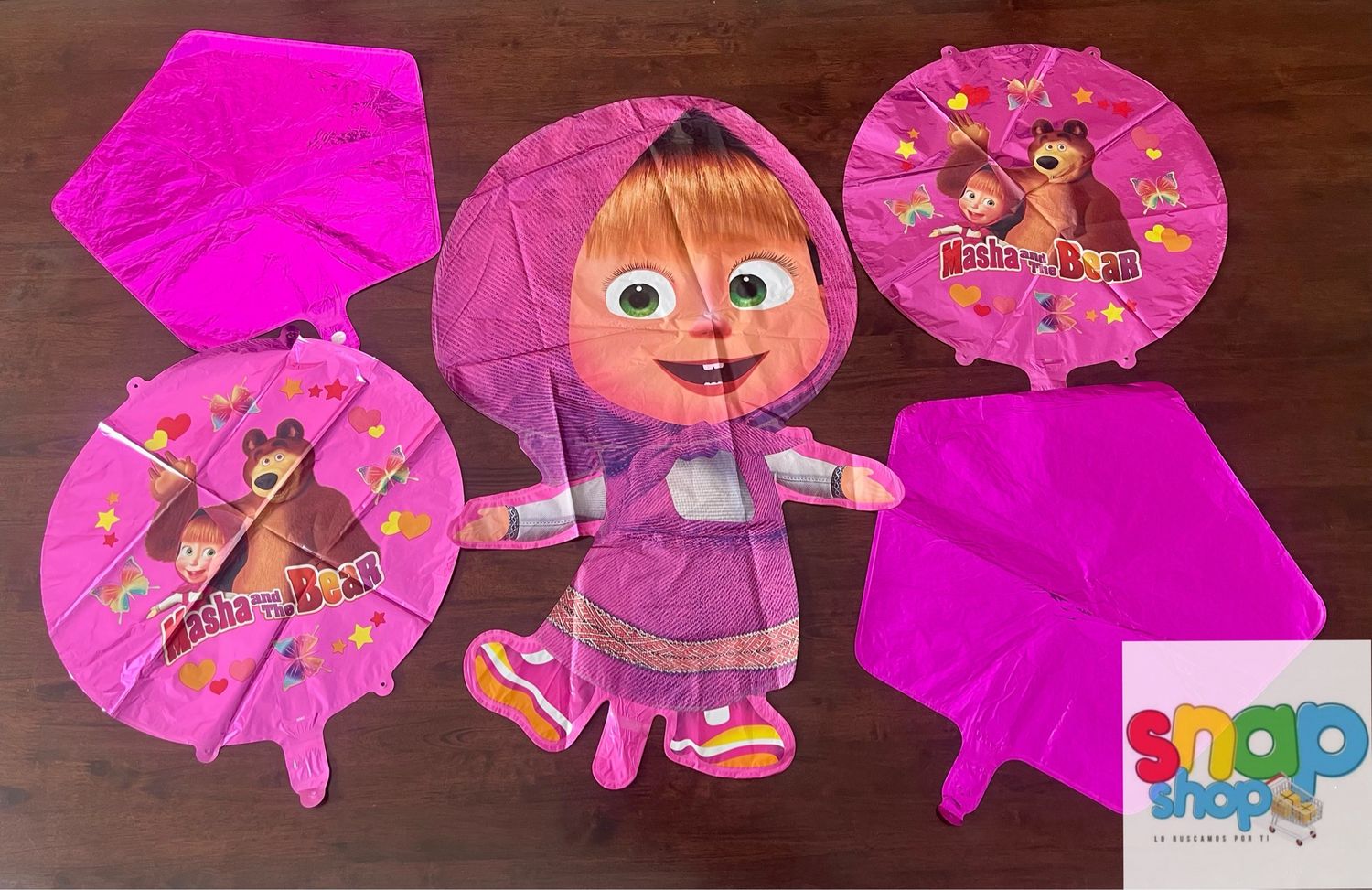 Set de 5 globos Masha y el Oso