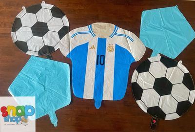 Set de 5 globos Camiseta Argentina  Messi 🇦🇷 ⚽️